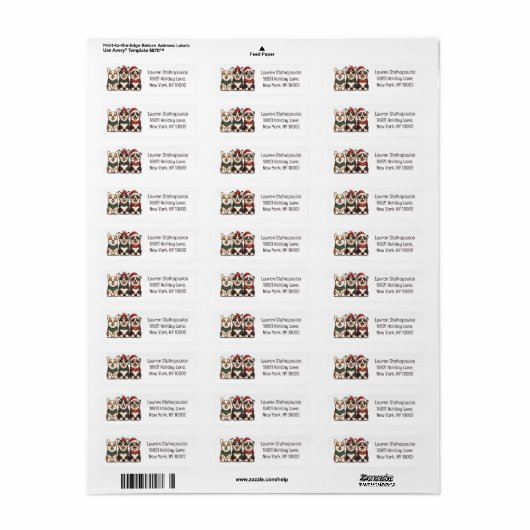 Merry Christmas Pembroke Welsh Corgi Dogs Etiket (Full Sheet)