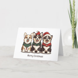 Merry Christmas Pembroke Welsh Corgi Dogs Feestdagen Kaart