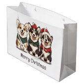 Merry Christmas Pembroke Welsh Corgi Dogs Groot Cadeauzakje (Achterkant Gekanteld)