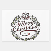 Merry Christmas Penguin Boxing Gloves Green Bow Inpakpapier Vel (Voorkant 2)