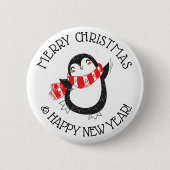 MERRY CHRISTMAS PENGUIN BUTTON (Voorkant)