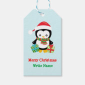Merry Christmas Penguin Illustration Cadeaulabel (Voorkant)