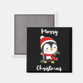 Merry Christmas Penguin  Magneet (Voorkant / Achterkant)