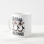Merry Christmas Penguin Mug, Cute Holiday Coffee  Koffiemok (Voorkant links)