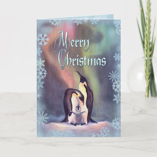 MERRY CHRISTMAS PENGUINES by SHARON SHARPE Feestdagen Kaart (Voorkant)