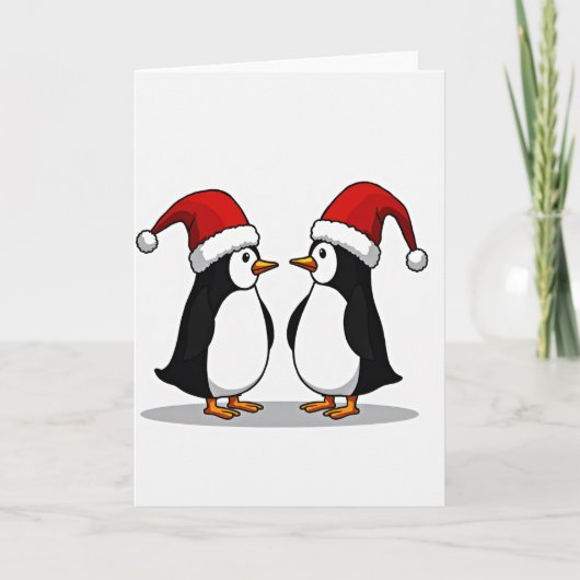 Merry Christmas Penguins Card Kaart (Voorkant)