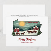 Merry Christmas Pennsylvania State gepersonaliseer Feestdagenkaart (Voorkant / Achterkant)