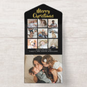 Merry Christmas Personalized 10 Photo All In One Uitnodiging (Binnenkant)