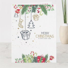 Merry Christmas Personalized  Holiday Card Kaart