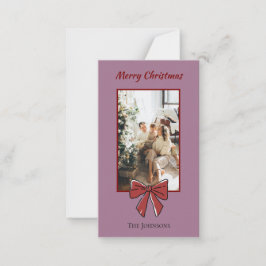 Merry Christmas Personalized Note Card | Red Bow Notitiekaartje