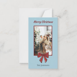 Merry Christmas Personalized Note Card | Red Bow Notitiekaartje