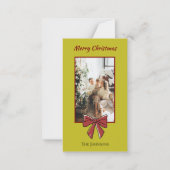 Merry Christmas Personalized Note Card | Red Bow Notitiekaartje (Voorkant)