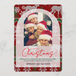 Merry Christmas Personalized Photo Card Kaart