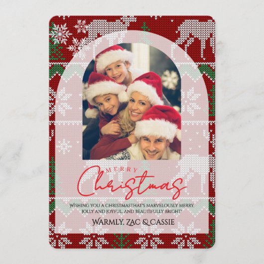 Merry Christmas Personalized Photo Card Kaart (Voorkant)