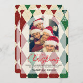 Merry Christmas Personalized Photo Card Kaart (Voorkant / Achterkant)