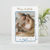 Merry Christmas Personalized Photo Holiday Kaart (Staand voorkant)