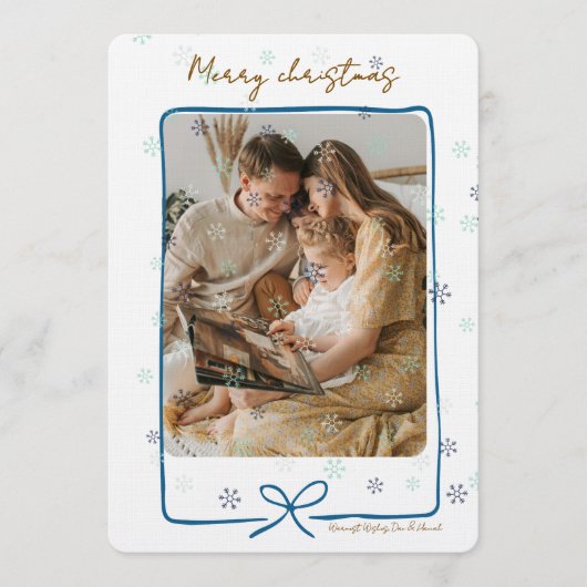 Merry Christmas Personalized Photo Holiday Kaart (Voorkant)