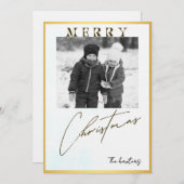 Merry Christmas Personalized Photo Holiday Kaart (Voorkant / Achterkant)