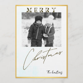 Merry Christmas Personalized Photo Holiday Kaart