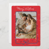 Merry Christmas Personalized Photo Holiday Kaart (Voorkant / Achterkant)