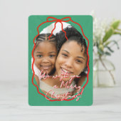 Merry Christmas Personalized Photo Holiday Kaart (Staand voorkant)