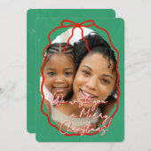 Merry Christmas Personalized Photo Holiday Kaart (Voorkant / Achterkant)