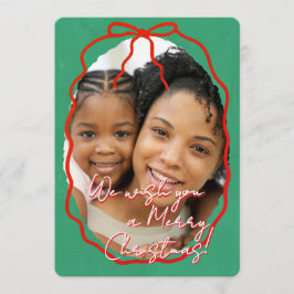 Merry Christmas Personalized Photo Holiday  Kaart
