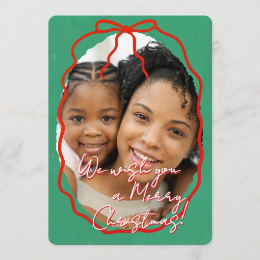 Merry Christmas Personalized Photo Holiday Kaart (Voorkant)