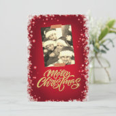 Merry Christmas Personalized Photo Holiday Kaart (Staand voorkant)