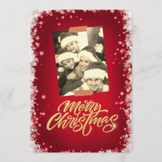 Merry Christmas Personalized Photo Holiday Kaart (Voorkant)