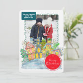 Merry Christmas Personalized Photo Holiday Kaart (Staand voorkant)