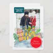 Merry Christmas Personalized Photo Holiday Kaart (Voorkant / Achterkant)