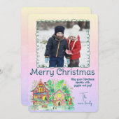 Merry Christmas Personalized Photo Holiday Kaart (Voorkant / Achterkant)
