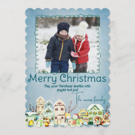 Merry Christmas Personalized Photo Holiday Kaart