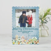 Merry Christmas Personalized Photo Holiday Kaart (Staand voorkant)