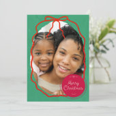 Merry Christmas Personalized Photo Holiday  Kaart (Staand voorkant)