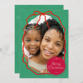 Merry Christmas Personalized Photo Holiday  Kaart (Voorkant / Achterkant)