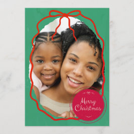 Merry Christmas Personalized Photo Holiday  Kaart