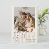 Merry Christmas Personalized Photo Holiday Kaart (Staand voorkant)