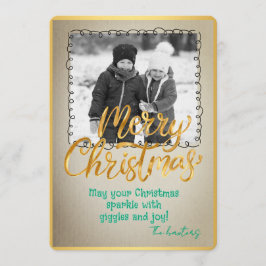 Merry Christmas Personalized Photo Holiday Kaart