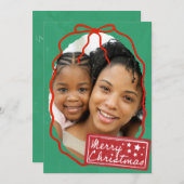 Merry Christmas Personalized Photo Holiday Kaart (Voorkant / Achterkant)