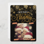 Merry Christmas Personalized Photo Holiday Kaart (Voorkant / Achterkant)