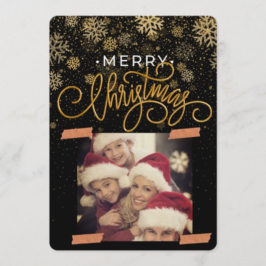 Merry Christmas Personalized Photo Holiday Kaart (Voorkant)