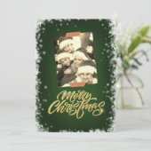 Merry Christmas Personalized Photo Holiday Kaart (Staand voorkant)
