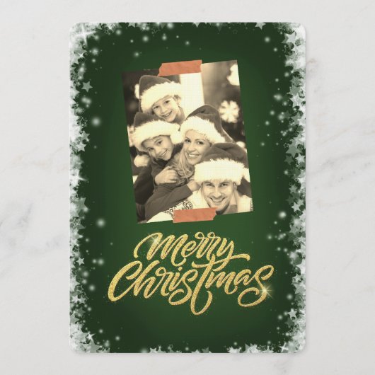 Merry Christmas Personalized Photo Holiday Kaart (Voorkant)