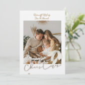 Merry Christmas Personalized Photo Holiday Kaart (Staand voorkant)