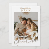 Merry Christmas Personalized Photo Holiday Kaart (Voorkant / Achterkant)