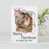 Merry Christmas Personalized Photo Holiday Kaart (Staand voorkant)