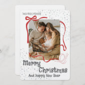 Merry Christmas Personalized Photo Holiday Kaart (Voorkant / Achterkant)