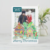 Merry Christmas Personalized Photo Holiday Kaart (Staand voorkant)